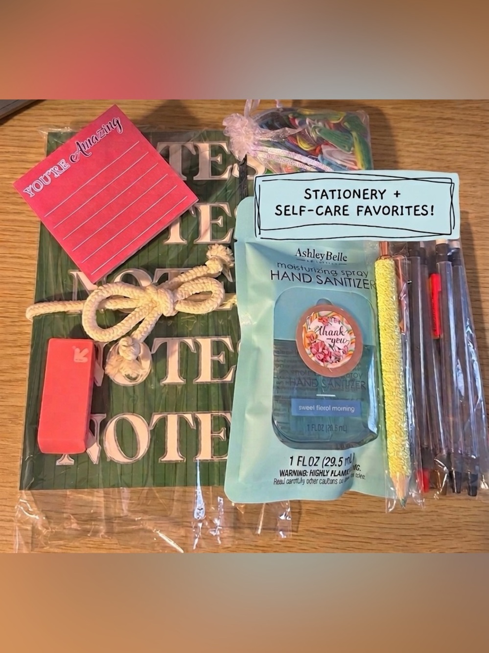 🎁Writing Bundle-Green Hardcover Notebook w Beautiful Glitter Pen & Accessories